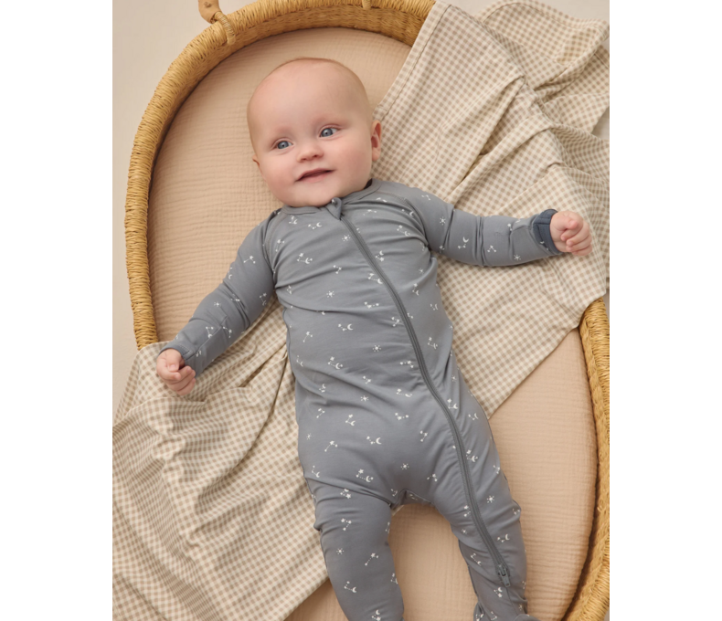 Bamboo Zip Footie in Wildflower or Starlight NB