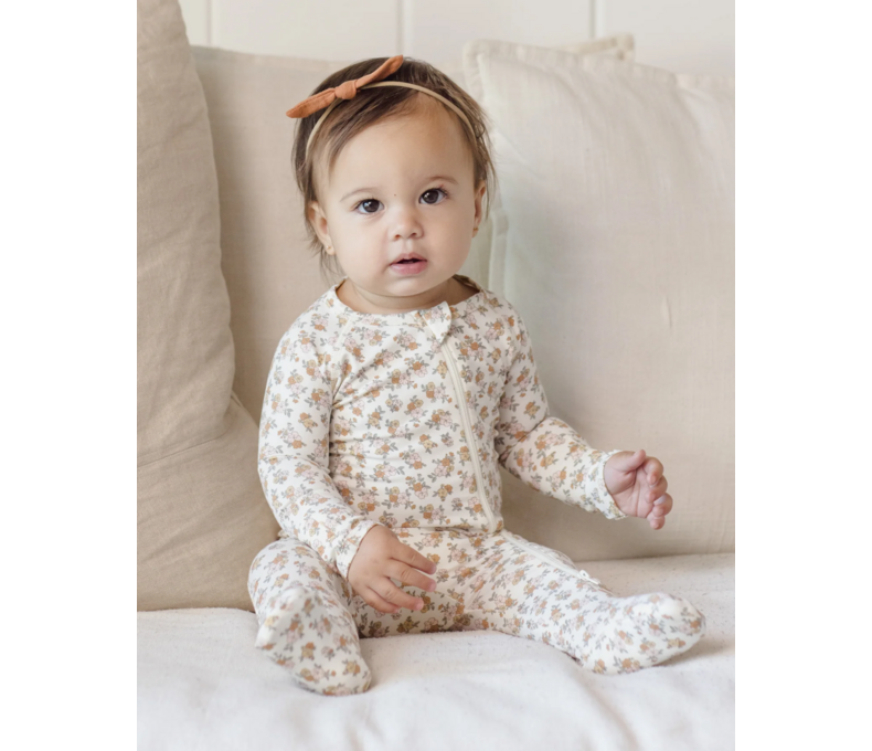 Bamboo Zip Footie in Wildflower or Starlight NB