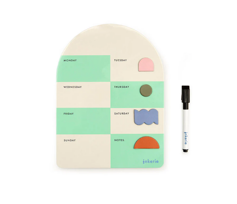 Inkerie Magnetic Dry Erase Weekly Memo Board