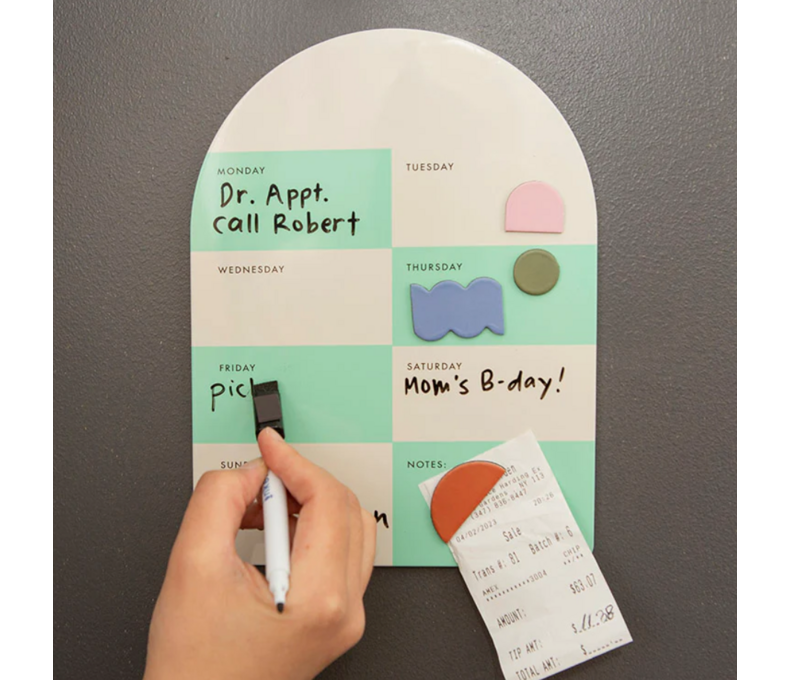 Inkerie Magnetic Dry Erase Weekly Memo Board
