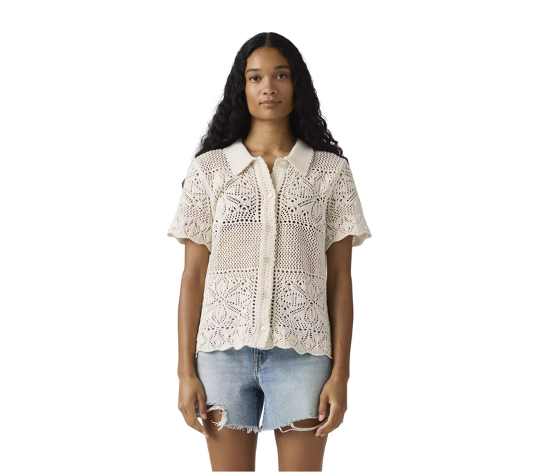 Susanna Floral Crochet Shirt