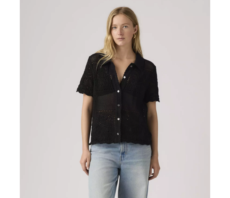 Susanna Floral Crochet Shirt
