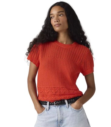 Isabelle Crochet Short Sleeve Sweater