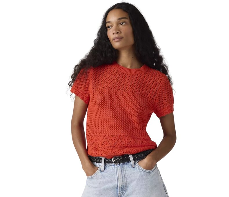 Isabelle Crochet Short Sleeve Sweater