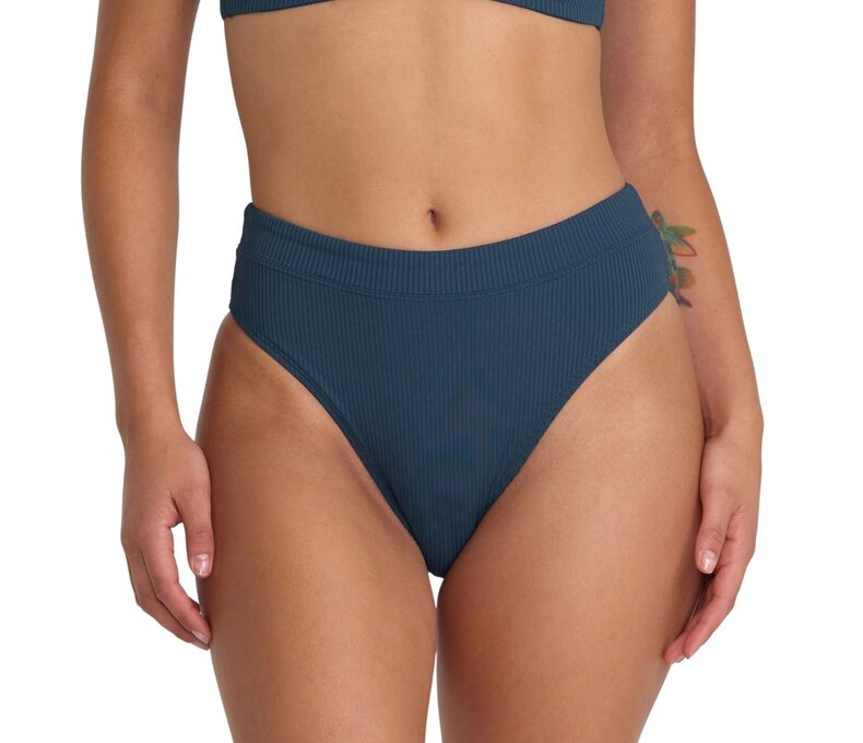 Flat Rib High Waist Med French Bikini  Bottom