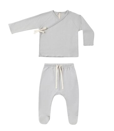 Wrap Top + Footed Pant Set