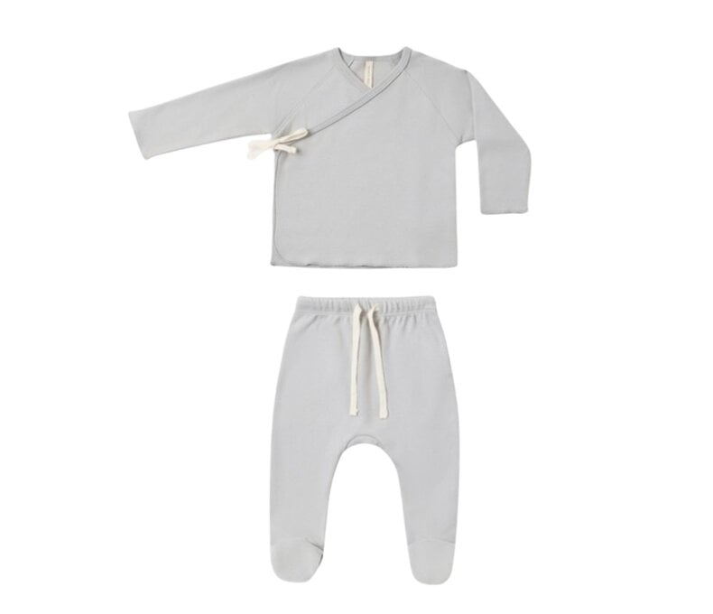 Wrap Top + Footed Pant Set