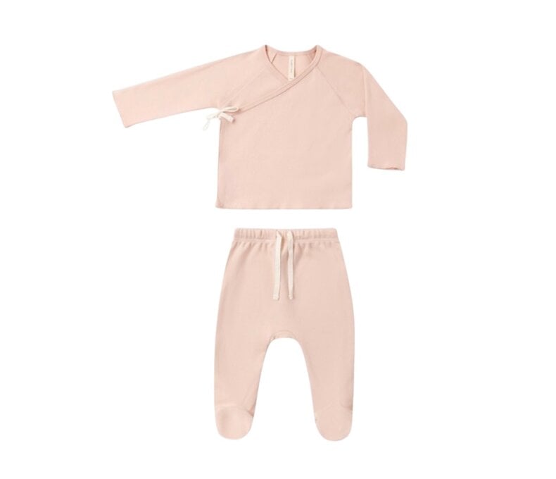 Wrap Top + Footed Pant Set