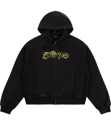 Distressed Terry Zip Hoodie