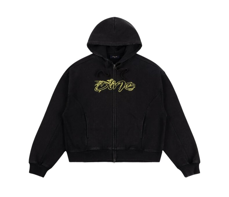 Distressed Terry Zip Hoodie Unisex