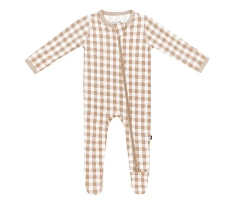 Zippered Footie in Emerald, Fog or Gingerbread Bisque