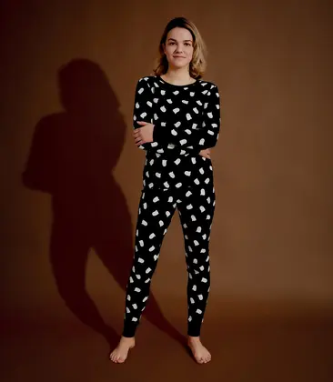 Ghosts Glow in Dark Print Women's PJ Set