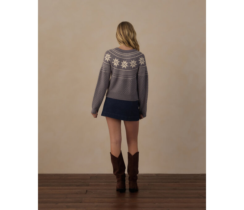 Teen Fair Isle Sweater in slate or ruby