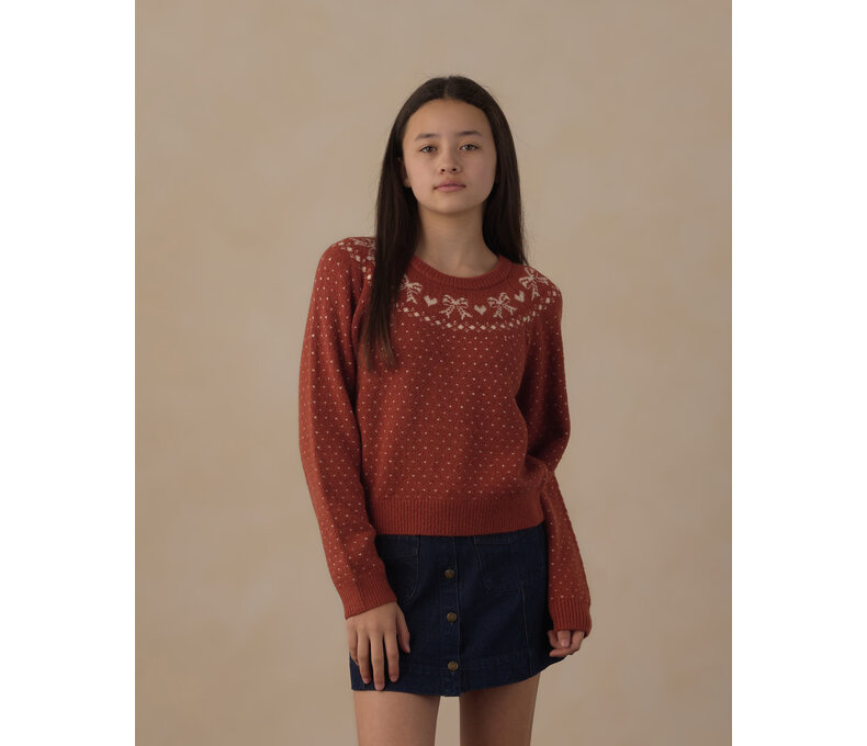 Teen Fair Isle Sweater in slate or ruby