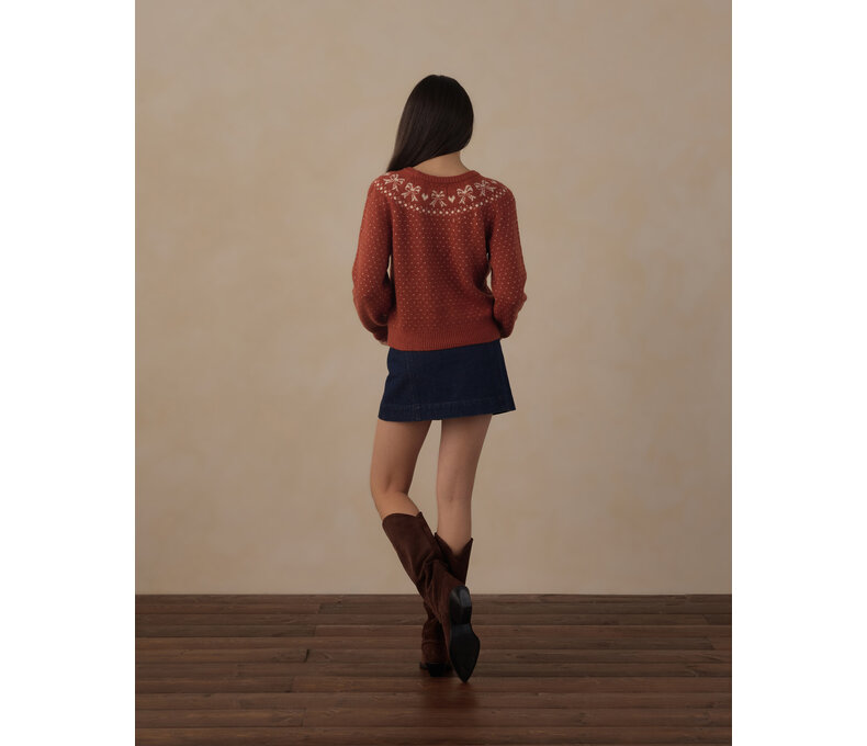 Teen Fair Isle Sweater in slate or ruby