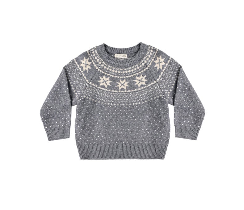 Teen Fair Isle Sweater in slate or ruby
