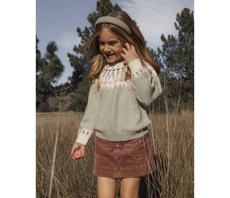 Kids Fair Isle Sweater in Sage