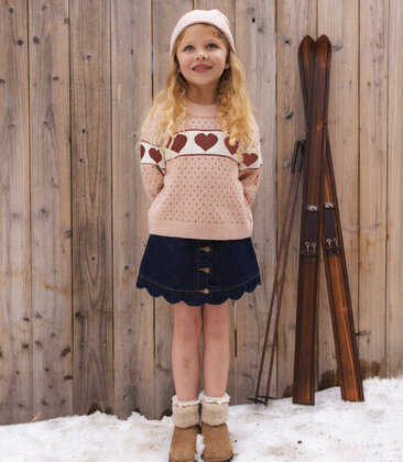 Girls Reagan Sweater in Hearts