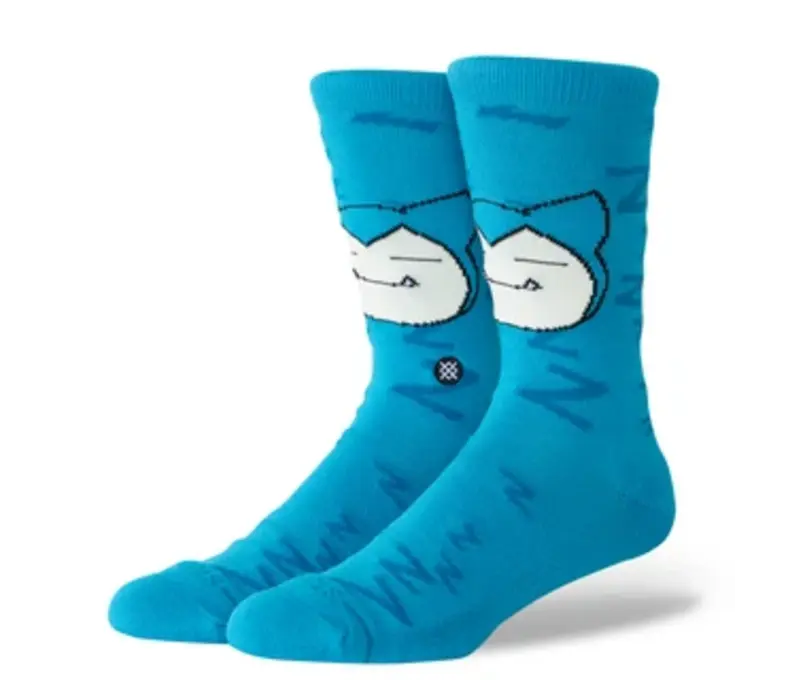 Pokémon Snorlax Sleepy Teal Crew Socks