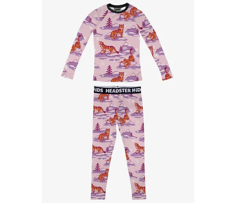 Girls Base Layer Set in Frosty Feline