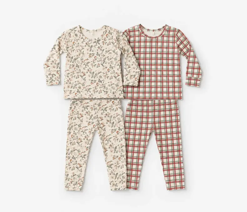 Bamboo Pajama Set in Floral or Check
