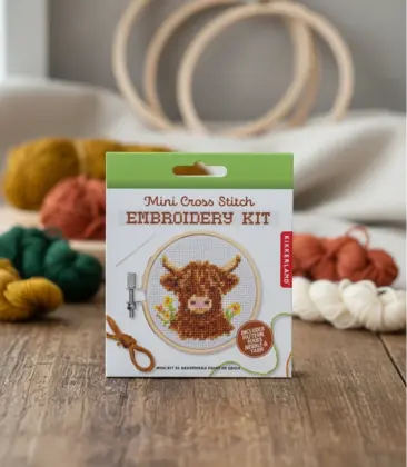 Highland Cow Mini Cross Embroidery