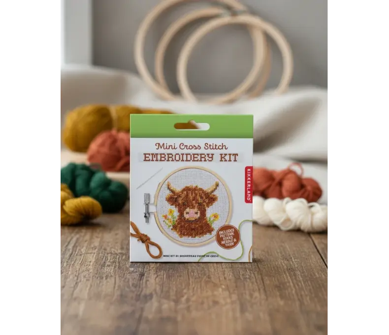 Highland Cow Mini Cross Embroidery