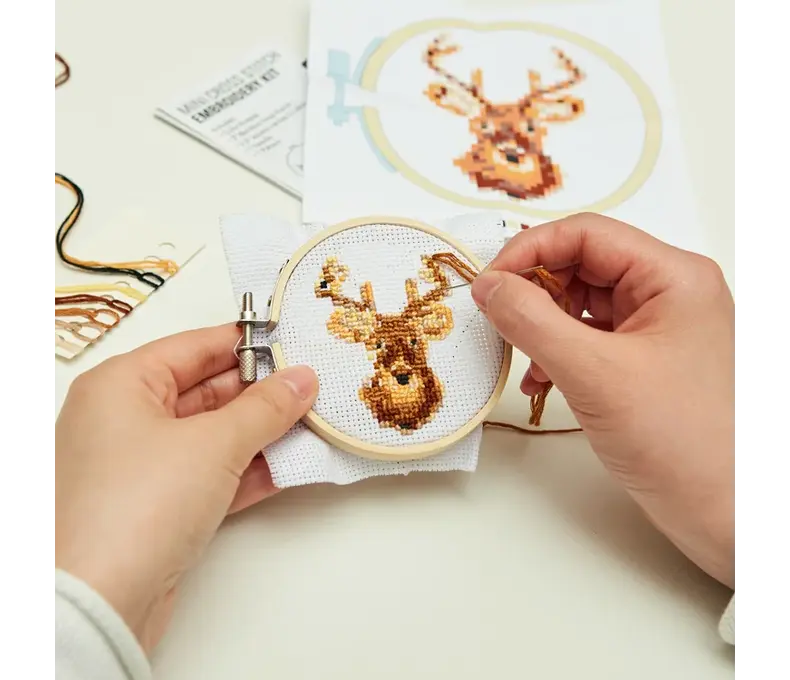 Mini Cross Stitch Kit - Sunflower or Deer
