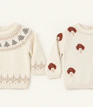 Rex Sweater in Fair Isle or Mushroom