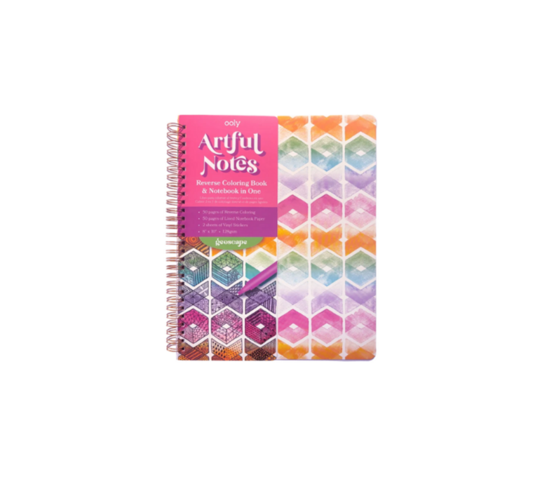 Artful Notes Reverse Colouring Notebook