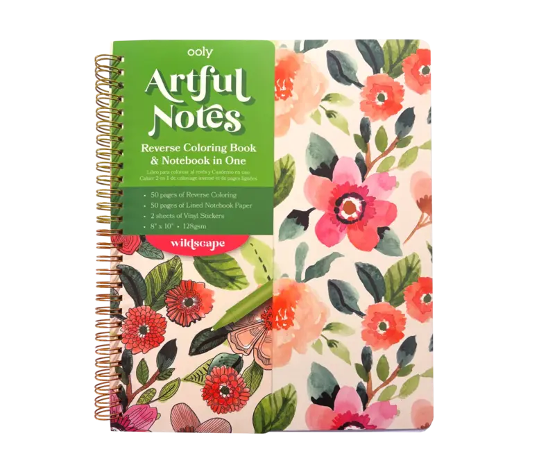 Artful Notes Reverse Colouring Notebook
