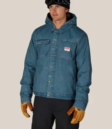 Mens Deconstructed Denim Insulated Jacket