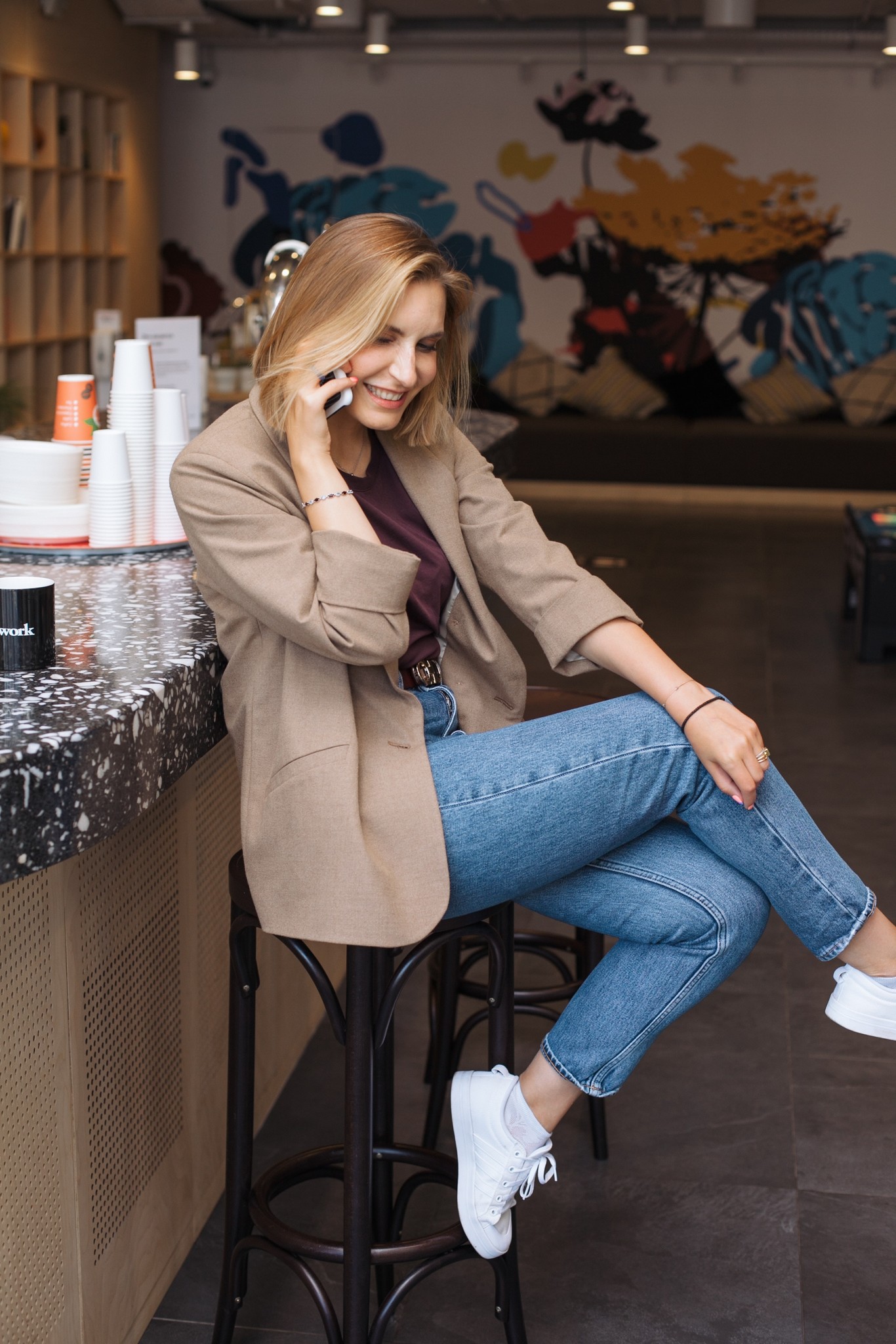 Woman in a business casual outfit