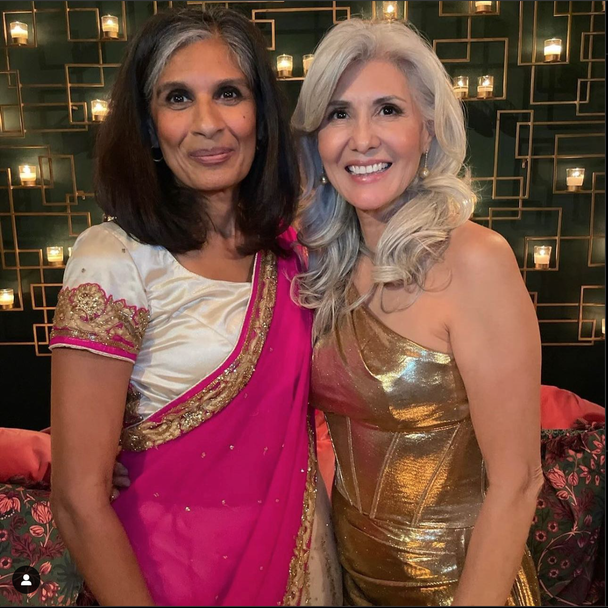 Edith and Marina silver haired beauties posing together apparently became best friends