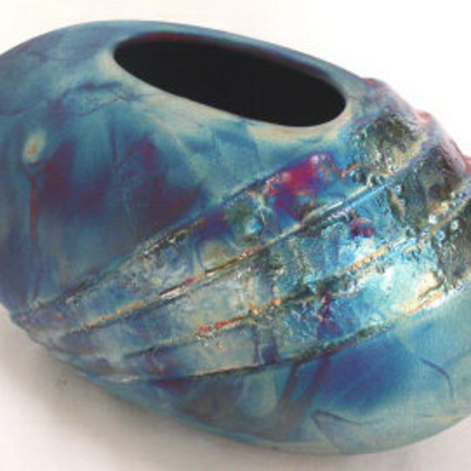 Raku Art OVAL DECO VASE (RAKU, #070)