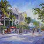 Ruthann Hewson Duval St., Key West (Print, Matted,11x14, RUTH)