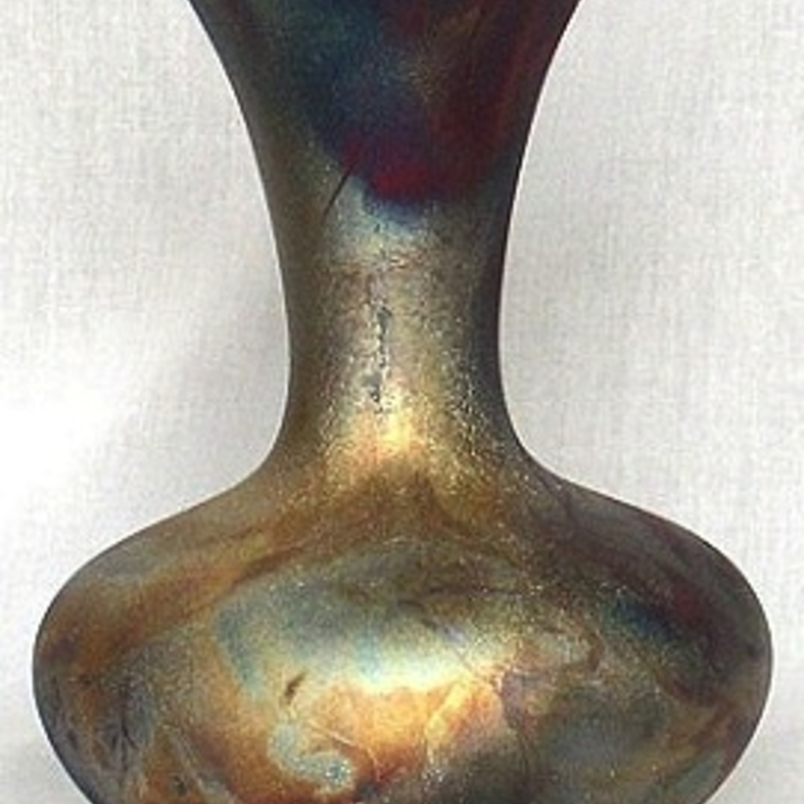 Raku Art FLUTED ONION VASE (RAKU, #142)