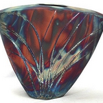 Raku Art V-SHAPED VASE (RAKU, #023)