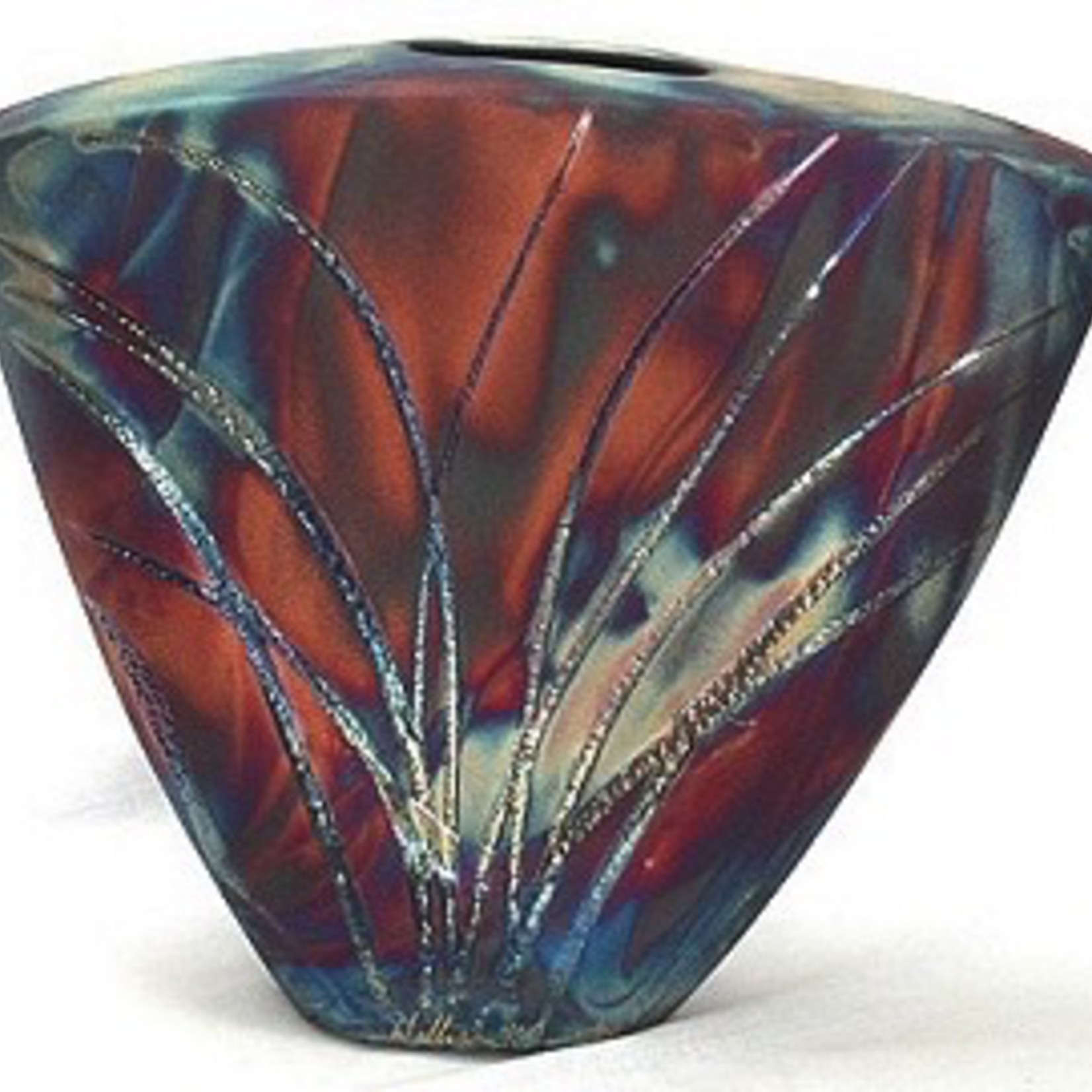 Raku Art V-SHAPED VASE (RAKU, #023)