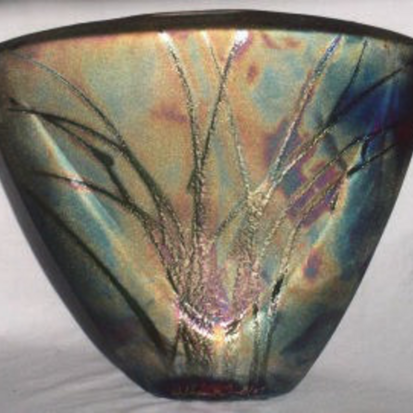 Raku Art V-SHAPED VASE (RAKU, #023)