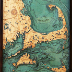 WoodChart Cape Cod (Lg,  Bathymetric 3-D Nautical WOODCHART)