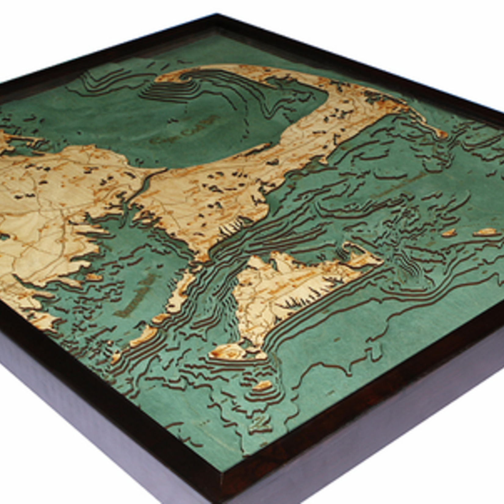 WoodChart Cape Cod (Lg,  Bathymetric 3-D Nautical WOODCHART)