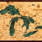 WoodChart Great Lakes (Sm, Bathymetric 3-D Nautical WOODCHART)