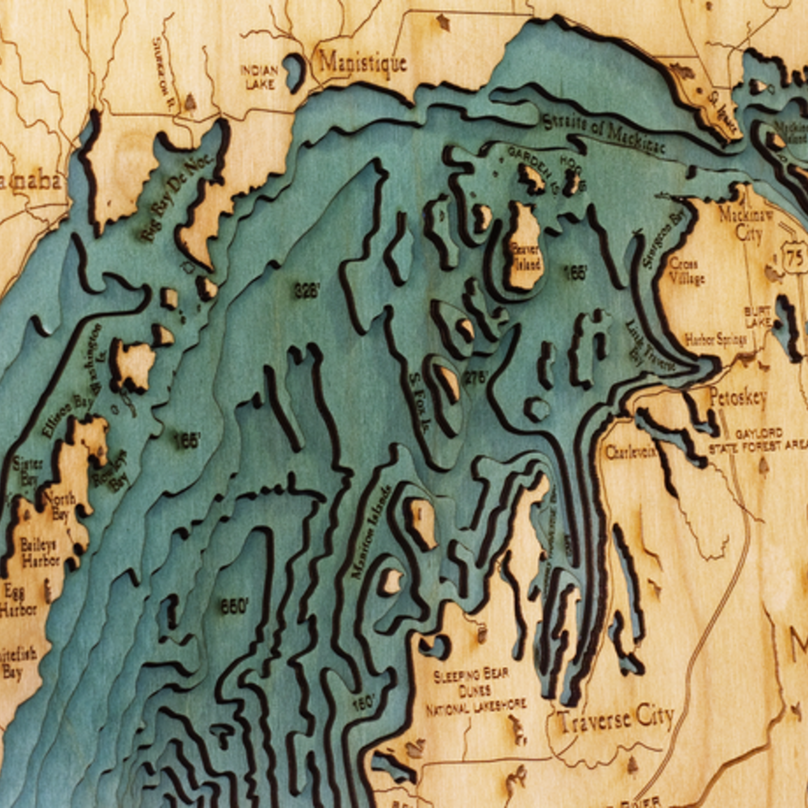 WoodChart Great Lakes (Sm, Bathymetric 3-D Nautical WOODCHART)