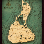 WoodCharts Block Island, RI (Bathymetric 3-D Nautical WOODCHART)