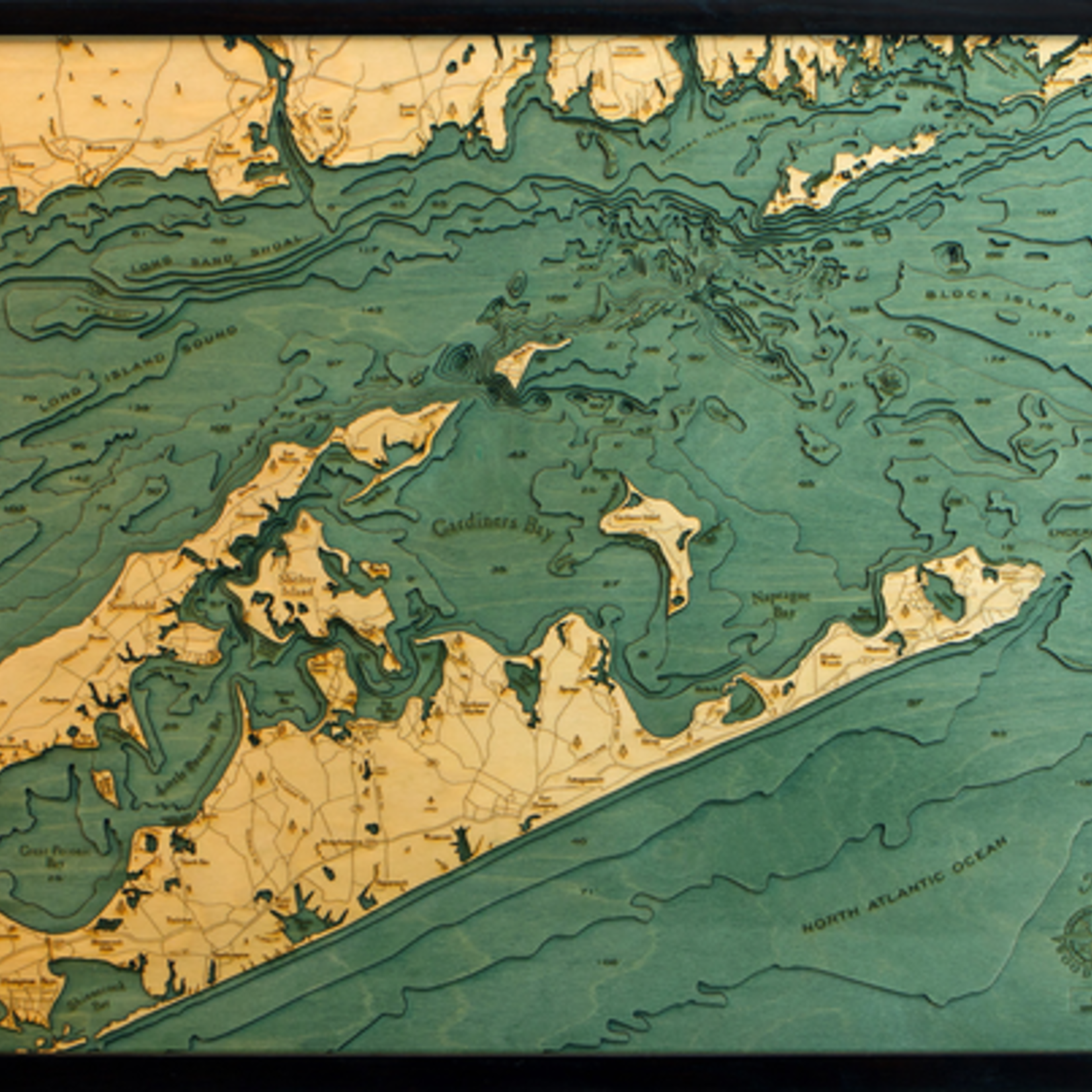 WoodCharts Long Island Sound (EAST, Bathymetric 3-D Nautical WOODCHART)