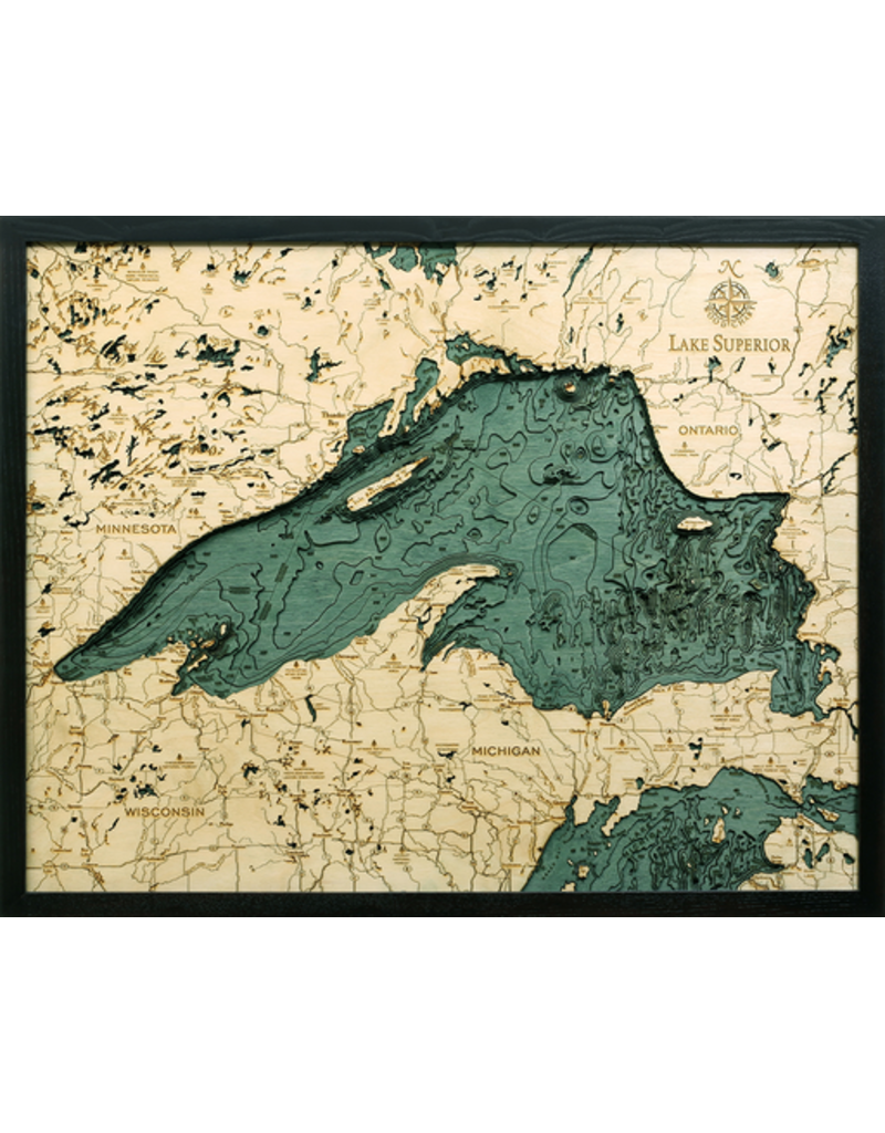 Wood Carved Nautical Charts