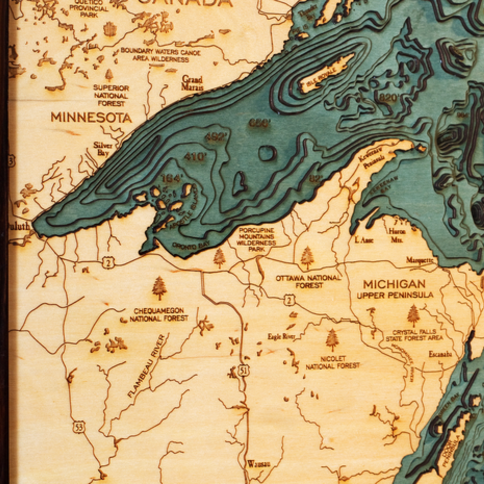 WoodChart Great Lakes (Lg Bathymetric 3-D Nautical WOODCHART)