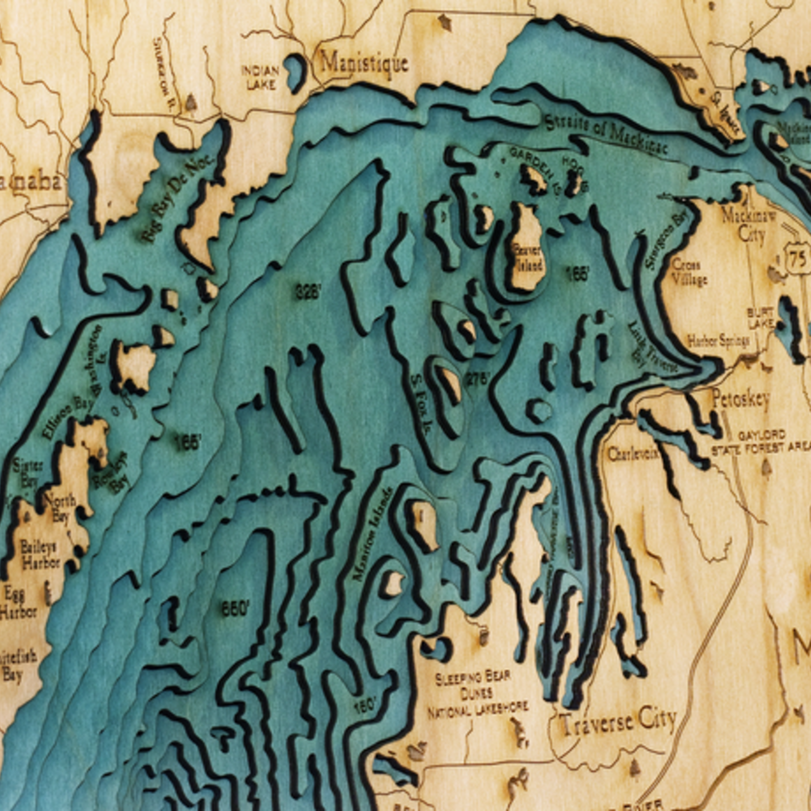 WoodChart Great Lakes (Lg Bathymetric 3-D Nautical WOODCHART)