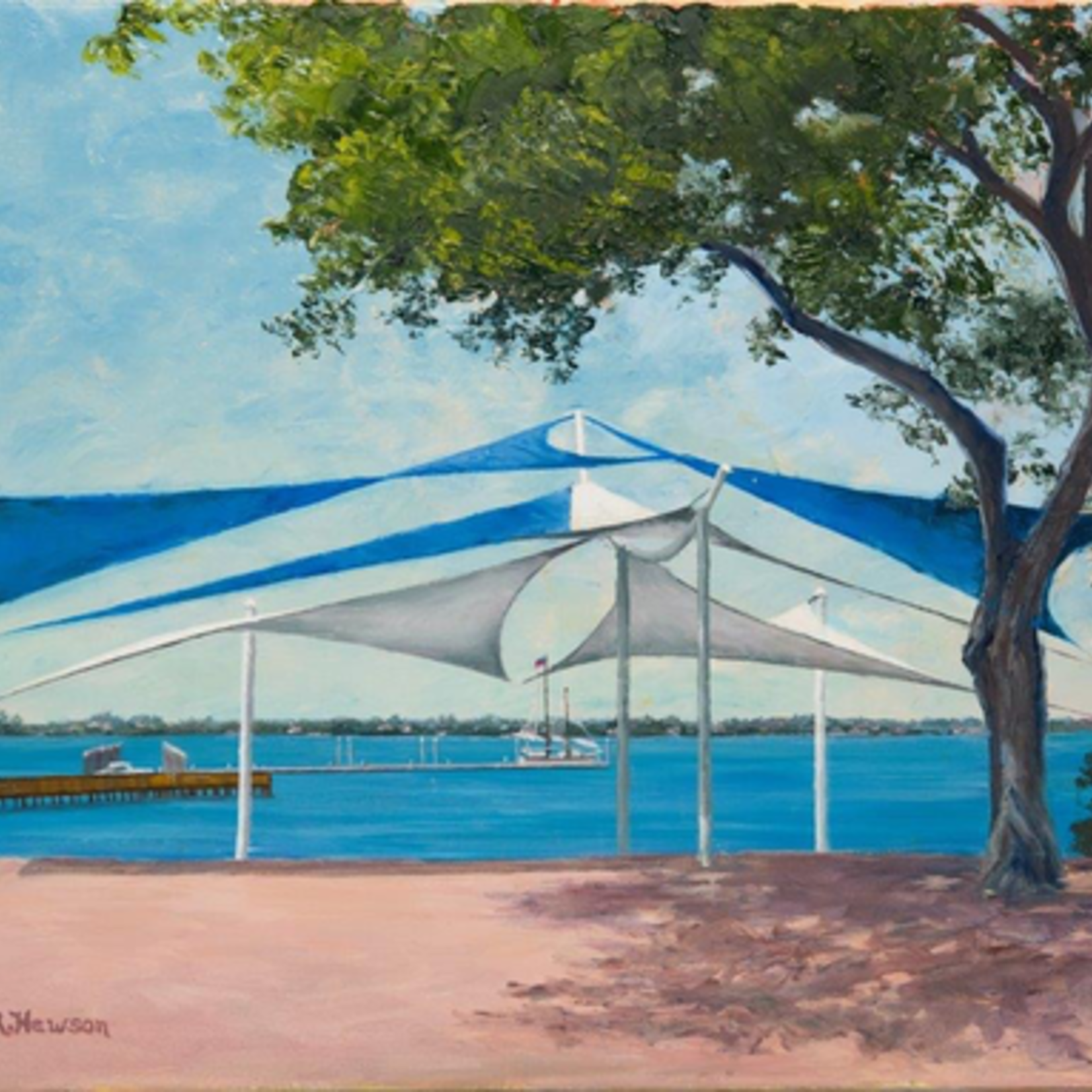 Sails at Riverwalk Stage (Print, Matted, 11x14, RUTH)